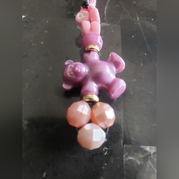 Beaded Phone Charm Pink - Picture 4 of 6